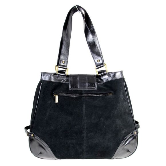 Timi & Leslie BLACK GENUINE LEATHER SUEDE BOHO TOTE SHOULDER BAG HANDBAG PURSE - Picture 4 of 12